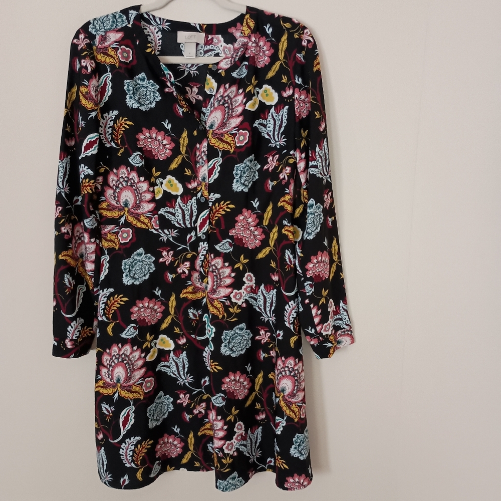 LOFT Outlet Dark Floral Dress Dark Romantic Boho Cottagecore Whimsigoth Festival